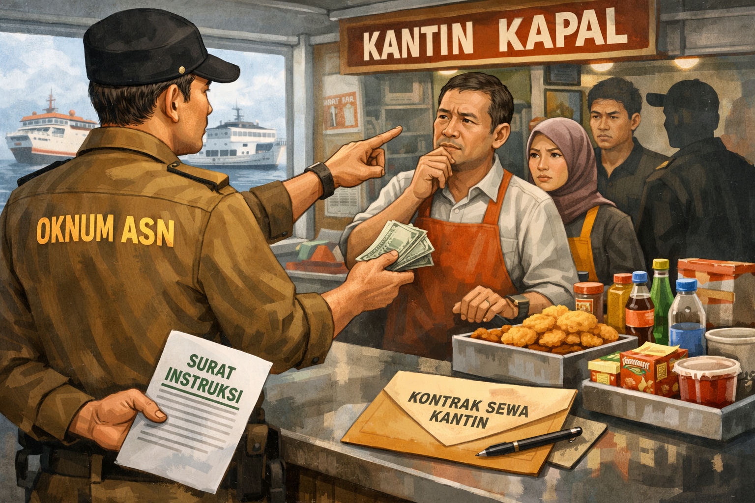 Dugaan Intervensi Oknum ASN dalam Pengelolaan Kantin Kapal kepada Perusahaan pelayaran.